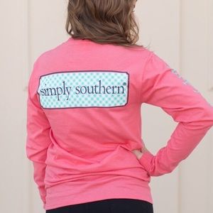 Pink simply southern long sleeve tee